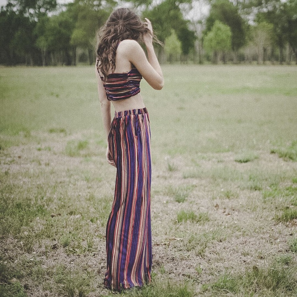 Wild Honey ASOS Striped Velvet Set size XS/S